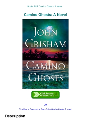 Books PDF Camino Ghosts A Novel