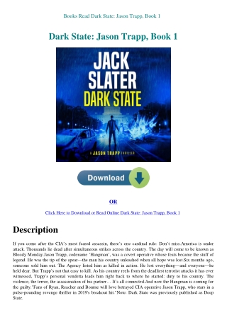 Books Read Dark State Jason Trapp  Book 1