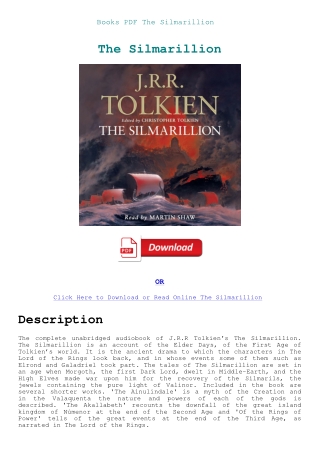 Books PDF The Silmarillion