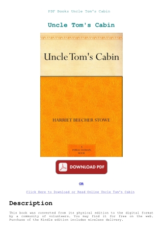 PDF Books Uncle Tom's Cabin