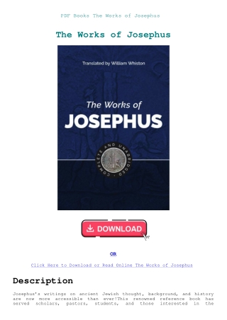 PDF Books The Works of Josephus