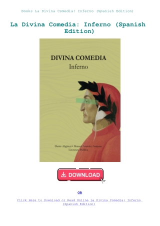 Books  La Divina Comedia Inferno (Spanish Edition)