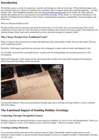 Sharing Joy: The Benefits of Sending Wooden Holiday Cards