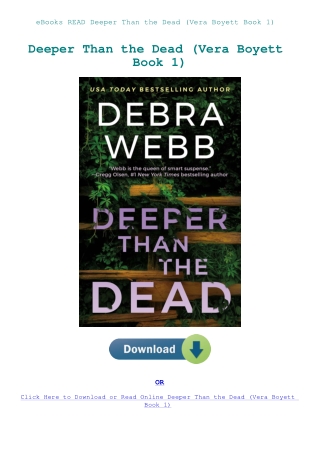 eBooks READ Deeper Than the Dead (Vera Boyett Book 1)