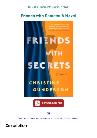 PDF Books Friends with Secrets A Novel
