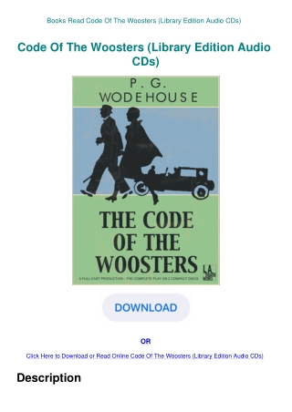 Books Read Code Of The Woosters (Library Edition Audio CDs)