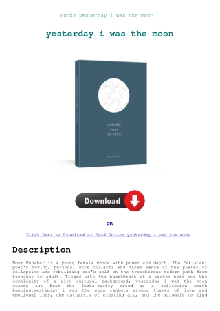 Books  yesterday i was the moon