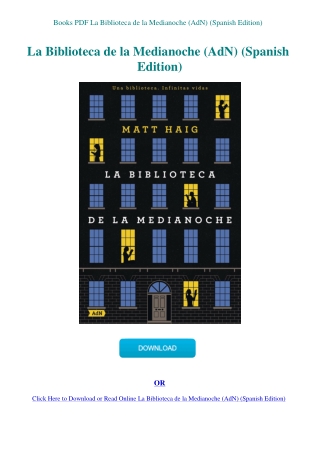 Books PDF La Biblioteca de la Medianoche (AdN) (Spanish Edition)