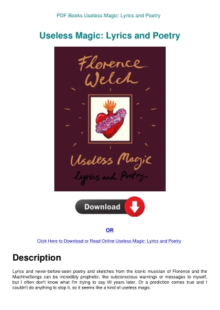 PDF Books Useless Magic Lyrics and Poetry