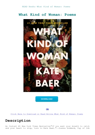 READ Books What Kind of Woman Poems