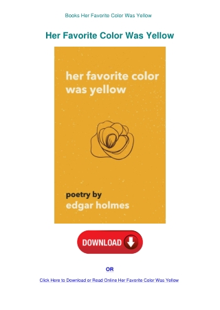 Books  Her Favorite Color Was Yellow