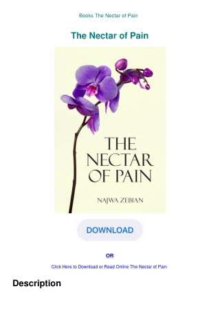 Books  The Nectar of Pain
