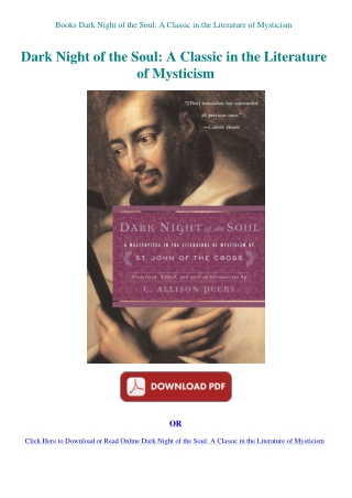 Books  Dark Night of the Soul A Classic in the Literature of Mysticism