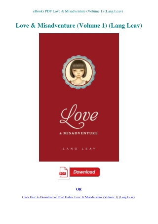 eBooks PDF Love & Misadventure (Volume 1) (Lang Leav)