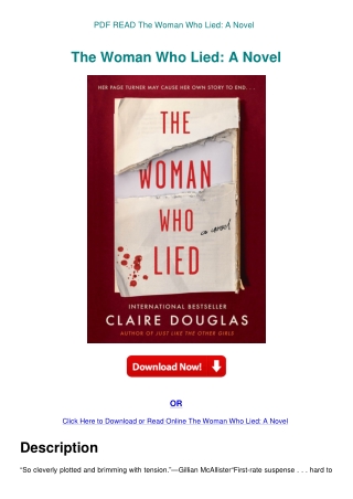 PDF READ The Woman Who Lied A Novel