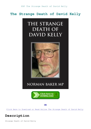 PDF The Strange Death of David Kelly