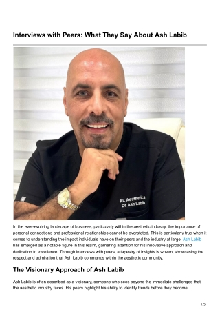 Interviews with Peers What They Say About AshLabib