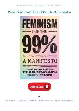 eBook Feminism for the 99% A Manifesto