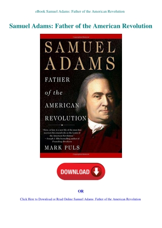 eBook Samuel Adams Father of the American Revolution