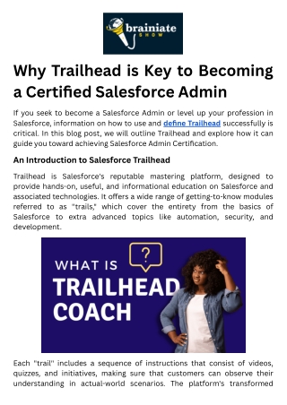 Why Trailhead is Key to Becoming a Certified Salesforce Admin
