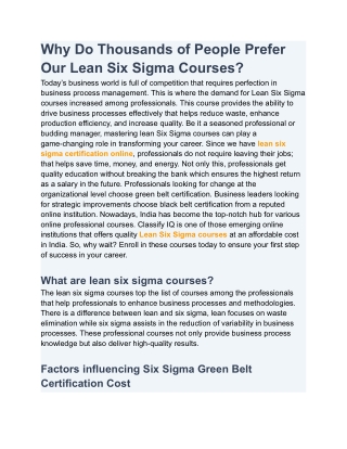Best Lean Six Sigma Courses & Certificates 2025 - ClassifyIQ