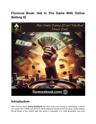 Florence Book: Get In The Game With Online Betting ID