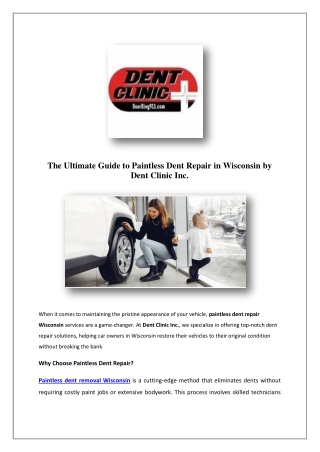 Dent Repair Wisconsin | Dent Clinic Inc