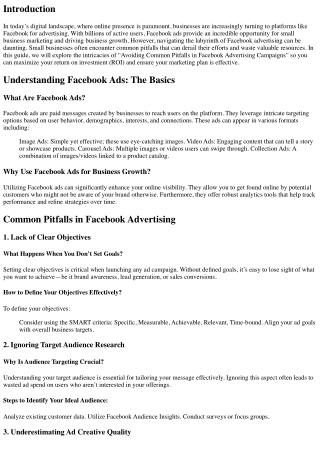 “Avoiding Common Pitfalls in Facebook Advertising Campaigns”