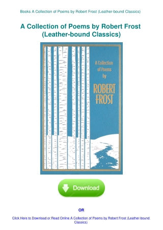 Books  A Collection of Poems by Robert Frost (Leather-bound Classics)