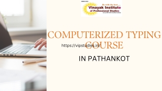 Computerized Typing Course in Pathankot – Boost Your Typing Speed