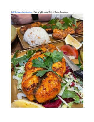 Grill Restaurant Uddingston -  Turkiye Uddingston Distinct Dining Experience