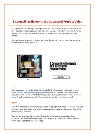 5 Compelling Elements of a Successful Product Video