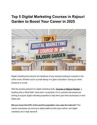 Top 5 Digital Marketing Course in Rajouri Garden