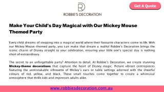 Make Your Child's Day Magical with Our Mickey Mouse Themed Party