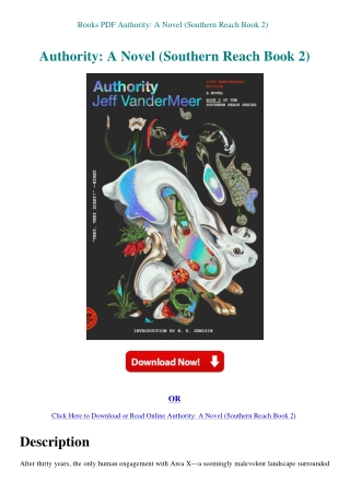 Books PDF Authority A Novel (Southern Reach Book 2)