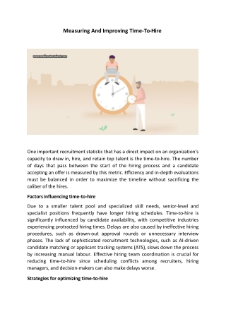 Measuring And Improving Time-To-Hire