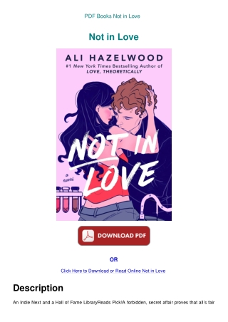 PDF Books Not in Love