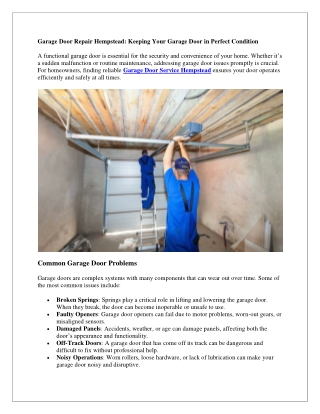 A functional garage door is essential for the security