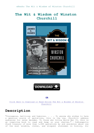 eBooks The Wit & Wisdom of Winston Churchill