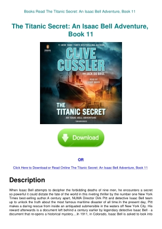 Books Read The Titanic Secret An Isaac Bell Adventure  Book 11