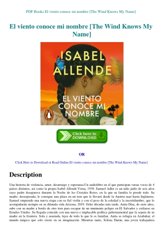 PDF Books El viento conoce mi nombre [The Wind Knows My Name]