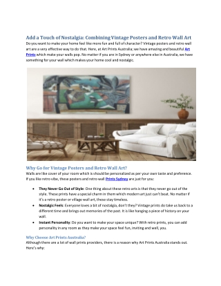 Add a Touch of Nostalgia Combining Vintage Posters and Retro Wall Art