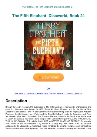 PDF Books The Fifth Elephant Discworld  Book 24