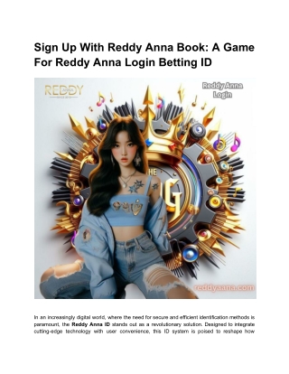 Sign Up With Reddy Anna Book: A Game For Reddy Anna Login Betting ID