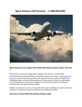 Spirit Airlines LAS Terminal      1-888-839-0502