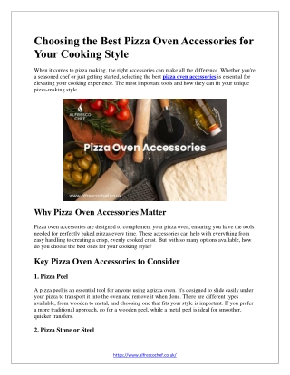 Choosing the Best Pizza Oven Accessories for Your Cooking Style