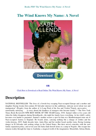 Books PDF The Wind Knows My Name A Novel
