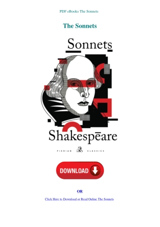 PDF eBooks The Sonnets