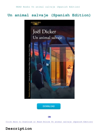 READ Books Un animal salvaje (Spanish Edition)