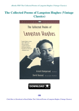 eBooks PDF The Collected Poems of Langston Hughes (Vintage Classics)